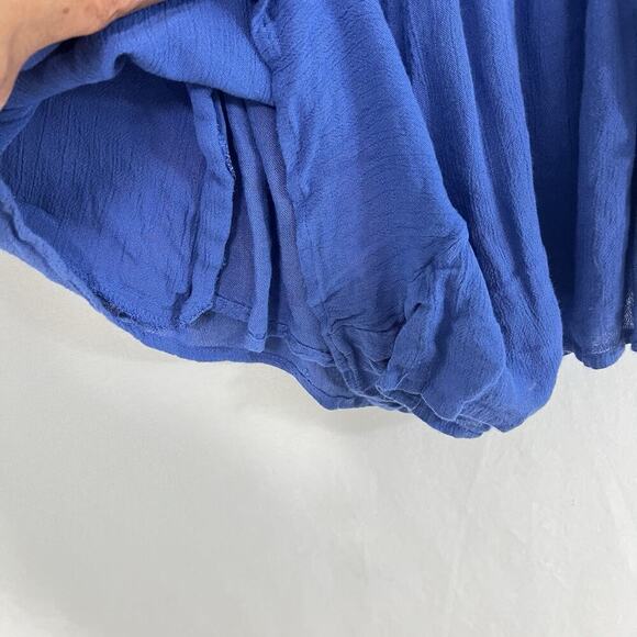 Lovers + Friends Carmella Embroidered Romper Size Small Blue Pockets - Picture 10 of 13